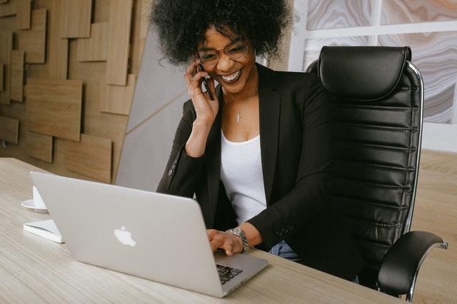 professional having a phone call